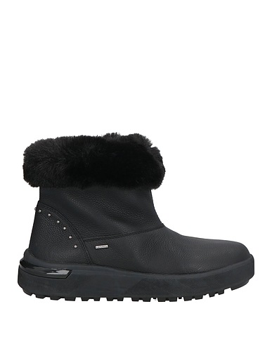 GEOX Ankle boot Black Leather, Textile fibres