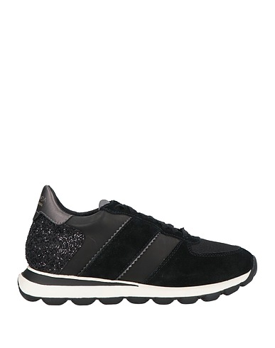 GEOX Sneakers Black Leather, Textile fibres