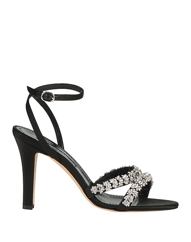 MANOLO BLAHNIK Sandals Black Textile fibers