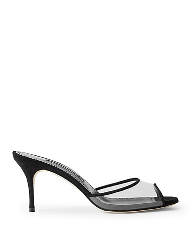 MANOLO BLAHNIK Sandals Black PVC - Polyvinyl chloride, Leather