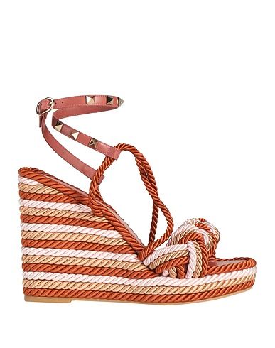 VALENTINO GARAVANI Espadrilles Brown Textile fibers, Leather