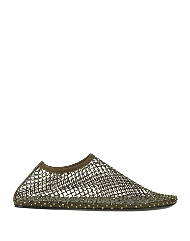CHRISTOPHER ESBER Ballet flats Military green Leather, Textile fibres