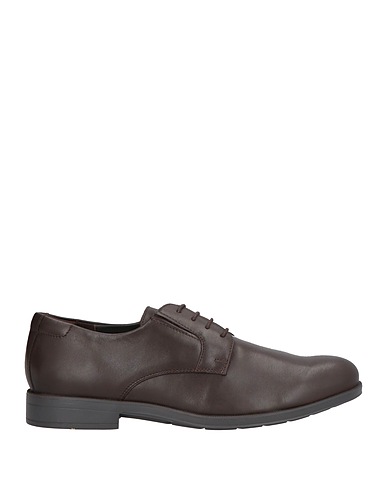 GEOX Laced shoes Dark brown Leather