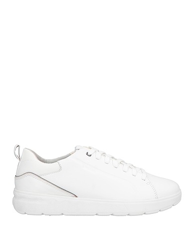 GEOX Sneakers White Leather, Textile fibers