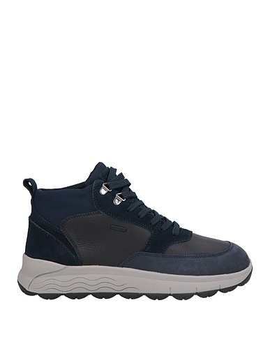 GEOX Sneakers Navy Leather, Textile fibers