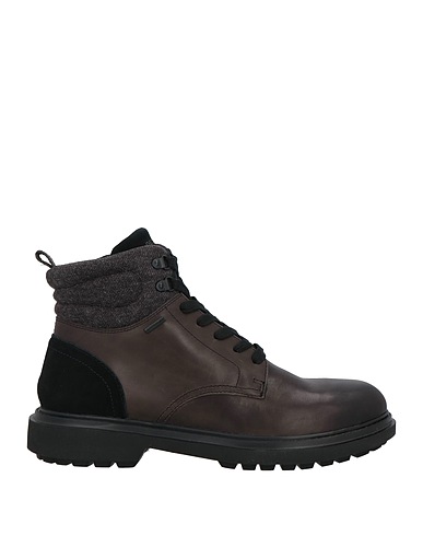 GEOX Stivaletti Antracite Pelle, Fibre tessili