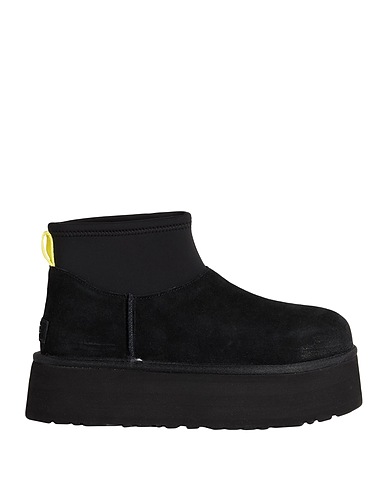 UGG Ankle boot CLASSIC MINI DIPPER Black Leather, Textile fibres