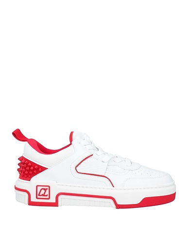 CHRISTIAN LOUBOUTIN Sneakers Blanc Cuir, Fibres textiles