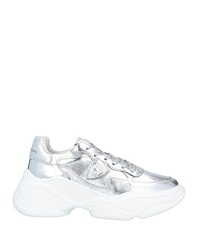 PHILIPPE MODEL Sneakers Silver Leather, Textile fibres