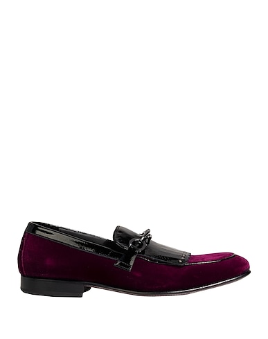 MICH SIMON Loafers Purple Textile fibers, Leather