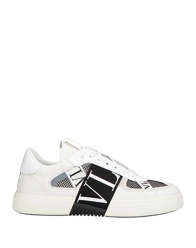 VALENTINO GARAVANI Sneakers White Leather, Textile fibres