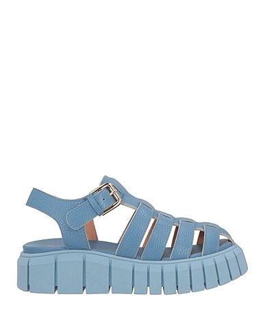 POLLINI Sandals Pastel blue Leather