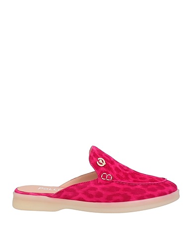 POLLINI Mules and clogs Magenta Leather