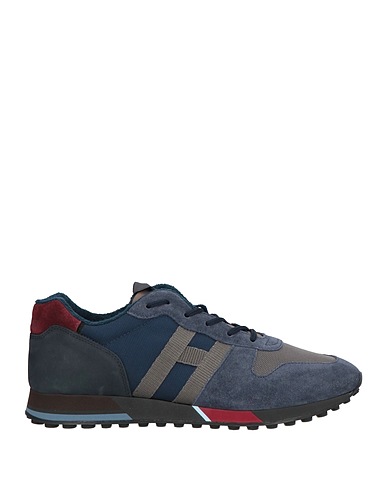 HOGAN Sneakers Slate blue Leather, Textile fibres