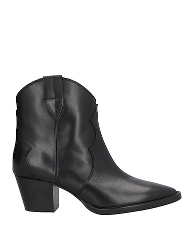 ANNA F. Ankle boot Black Leather
