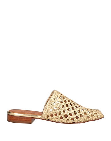 SOULIERS MARTINEZ Sandals Gold Leather