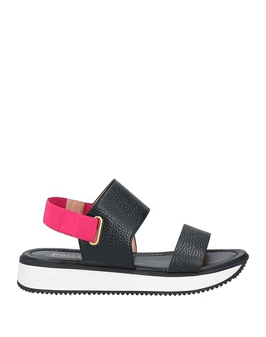 POLLINI Sandals Leather, Textile fibers