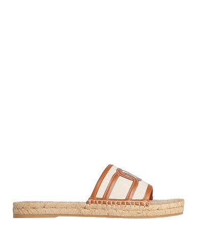 TOD'S Espadrilles Beige Leather, Textile fibres