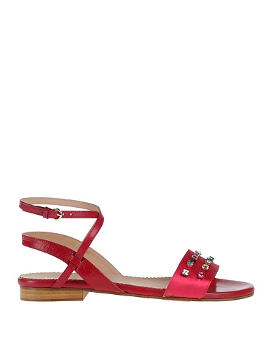 RED(V) Sandals Garnet Leather, Textile fibres
