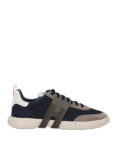 HOGAN Sneakers 3R Navy blue Leather, Textile fibres