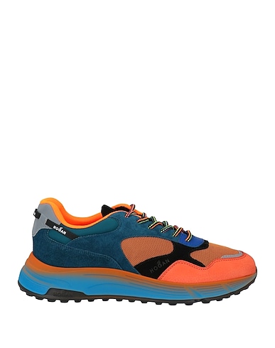 HOGAN Sneakers Orange Leather, Textile fibers