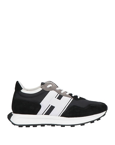 HOGAN Sneakers Black Leather, Textile fibres