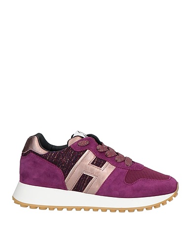 HOGAN Sneakers Purple Leather, Textile fibres