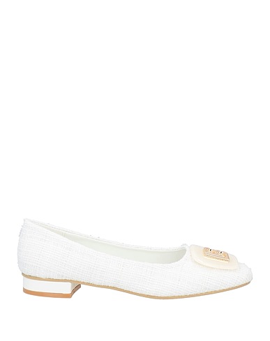 LAURA BIAGIOTTI Ballet flats White Textile fibres
