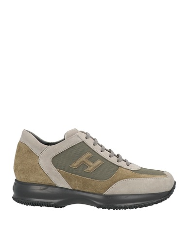 HOGAN Sneakers Verde militare Pelle, Fibre tessili