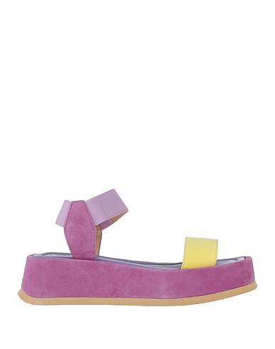 POLLINI Sandals Yellow Leather