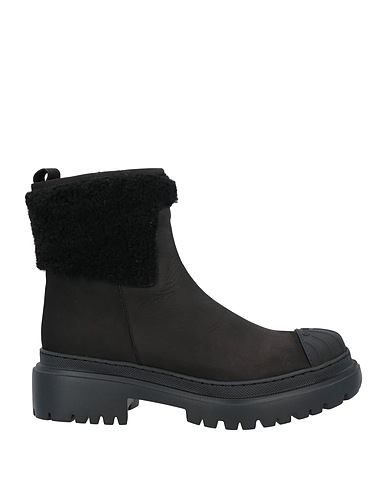 POLLINI Ankle boot Black Leather, Shearling