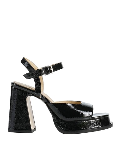 SOULIERS MARTINEZ Sandals Black Textile fibers
