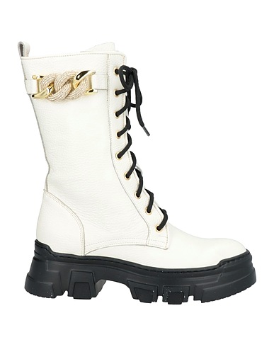 POLLINI Ankle boot Ivory 100% Calfskin