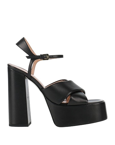 POLLINI Sandals Black Leather