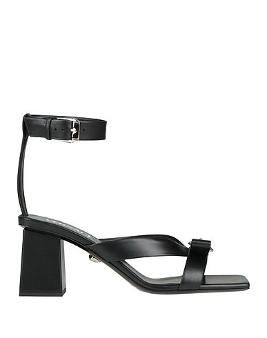 VERSACE Sandals Black Leather