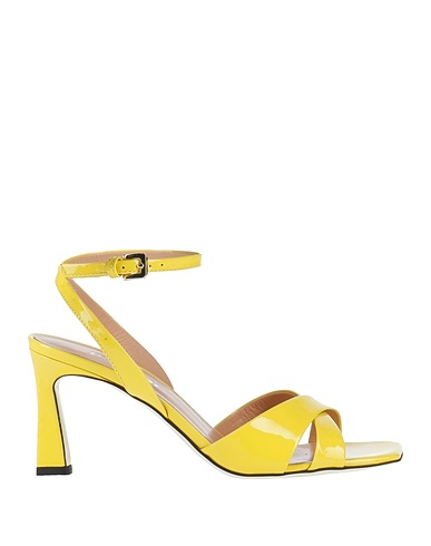 POLLINI Sandals Yellow Leather