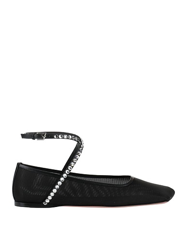 AMINA MUADDI Ballet flats Black Textile fibers, Leather