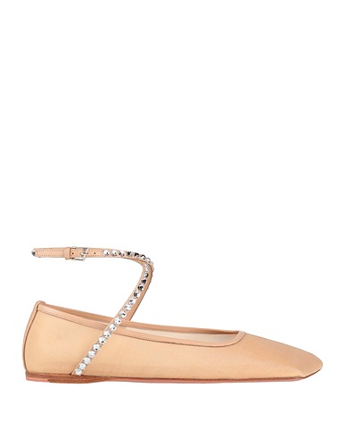 AMINA MUADDI Ballet flats Sand Textile fibers, Leather