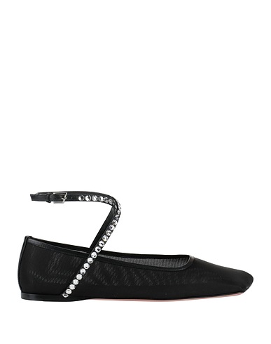 AMINA MUADDI Ballet flats Textile fibers, Leather