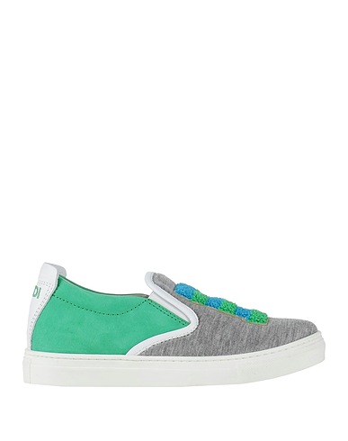 FENDI Sneakers Grey Leather, Textile fibers