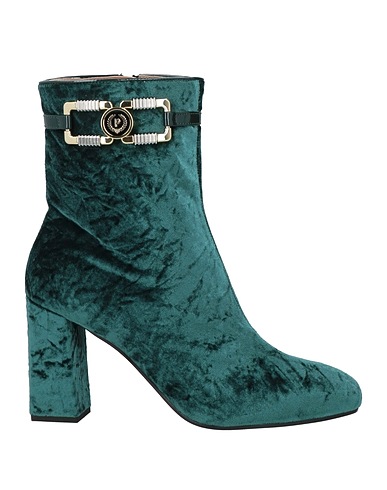POLLINI Ankle boot Deep teal Textile fibers
