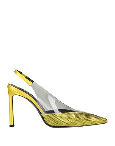 SERGIO ROSSI Pump Lime green Textile fibers, PVC - Polyvinyl chloride