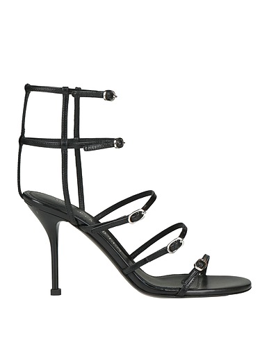 MCQUEEN Sandals Black Leather