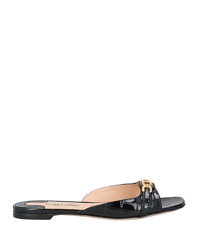 TOM FORD Sandals Black Goat skin, Brass