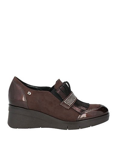 DONNA SERENA Loafers Dark brown Textile fibers