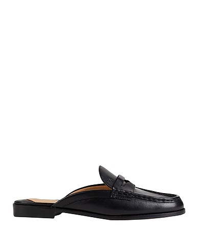 LAUREN RALPH LAUREN Mule e zoccoli Wynnie Burnished Leather Mule Loafer
 Nero 100% Pelle di bovino