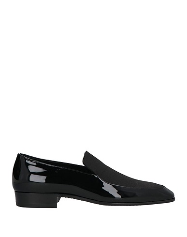 SAINT LAURENT Mokassins Schwarz Leder, Gewebefasern