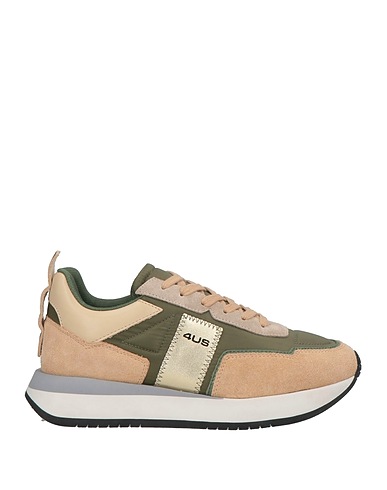 PACIOTTI 4US Sneakers Verde militare Pelle, Fibre tessili
