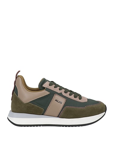 PACIOTTI 4US Sneakers Military green Leather, Textile fibres