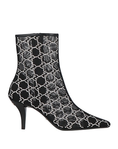 GUCCI Ankle boot Black Textile fibres, Leather
